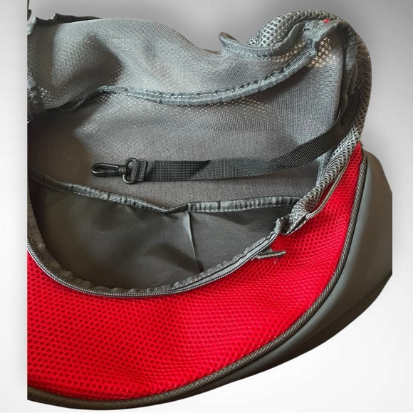 Sling Pet Carrier For Cat Or Dog Red & Gray Adjustable Strap | NWOT - Picture 4 of 5
